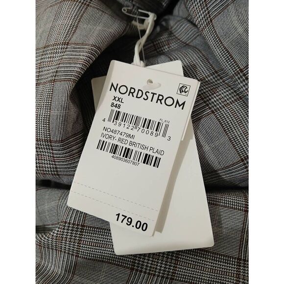 Nordstrom womens xxl BRITISH PLAID work blazer jacket gray viscose $179 - Picture 3 of 7